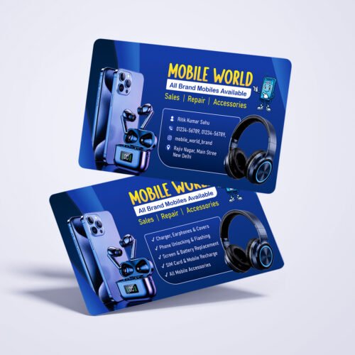 Mobile Shop Visiting Card Template for Phone Store and Mobile Repair Shop